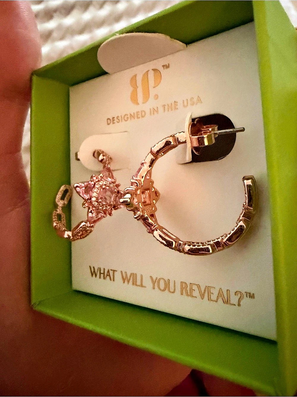 Hoop Earrings in Pink & Gold NWT